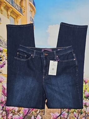 Gloria Vanderbilt High Waist Dark Blue Jeans Size 14 New